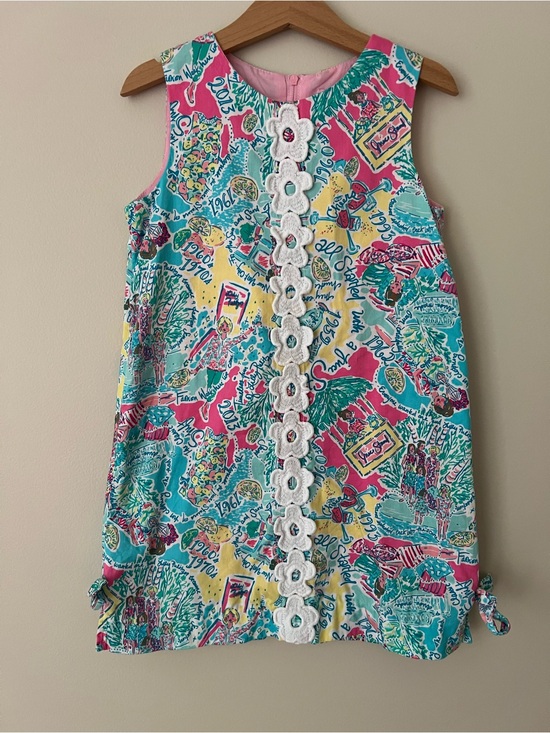 Lilly Pulitzer Other - Lilly Pulitzer | Girls' Tropical Print Shift Dress Turquoise Pink Yellow Sz 6